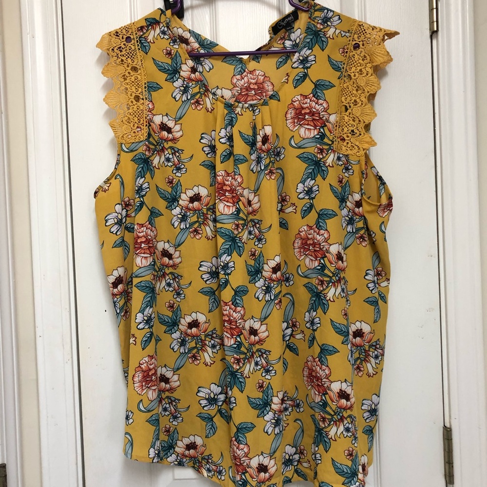 Mustard color floral shirt